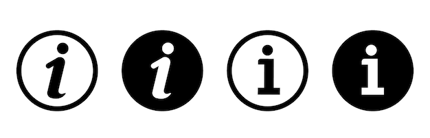 Info-icons ingesteld Informatie-icone op geïsoleerd op witte achtergrond Info-knop