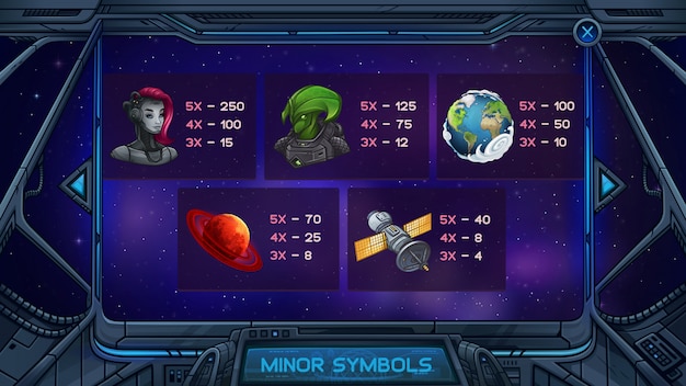 Vector info screen for slot game