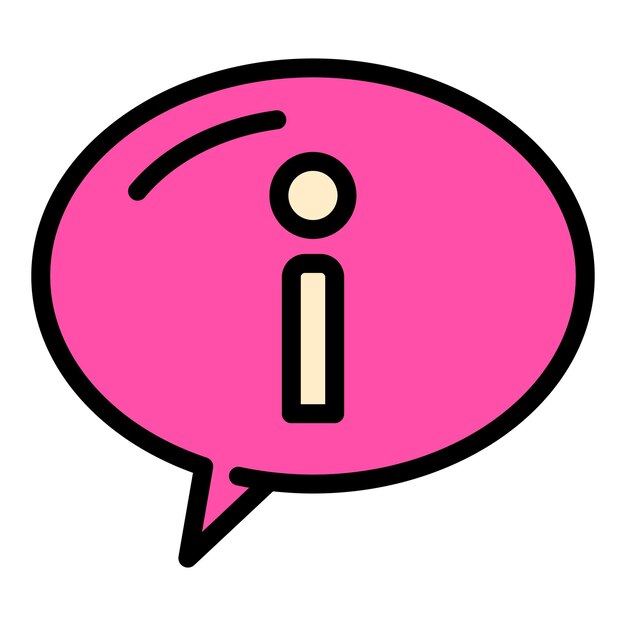 Icona di chat di servizio di informazioni contorno di servizio di chat di informazioni vettore di icona colore piatto isolato