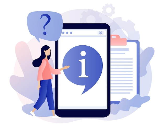 Вектор Информационный символ в приложении для смартфона информационный центр онлайн поддержка клиентов полезная информация