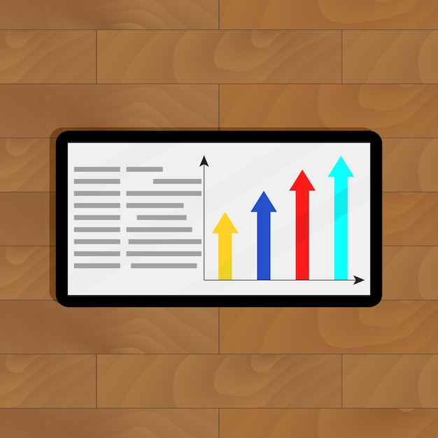 Info with growth arrow chart