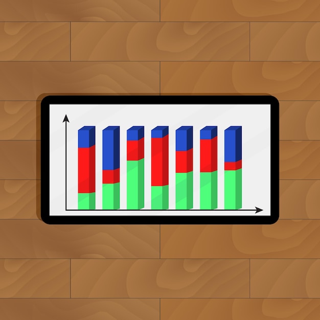 Vector infochart on tablet