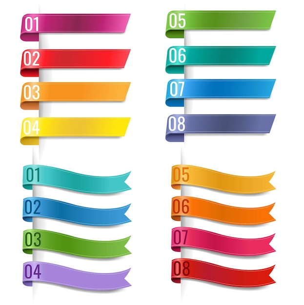 Infografic colorful ribbons collection