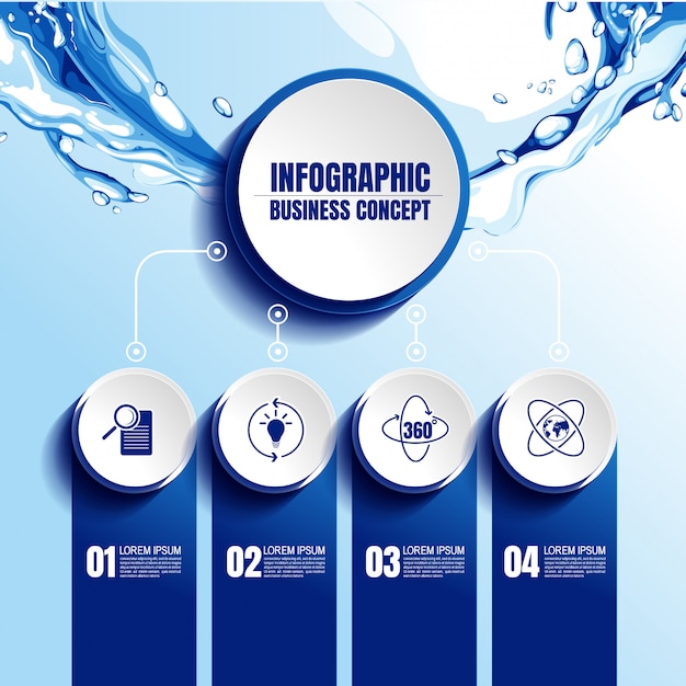 4 단계의 Infografic 템플릿