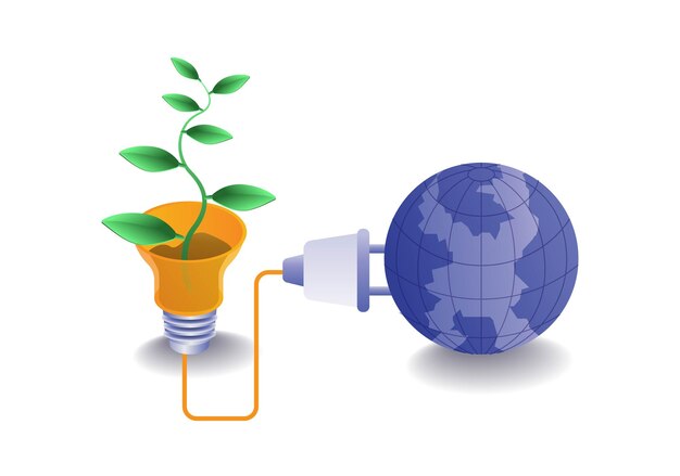 Vector infografisch concept van eco-groene energie uit natuurlijke aarde