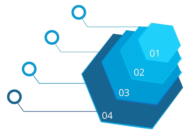 Infografisch element Blauw vormsjabloon Presentatie van bedrijfsprocessen