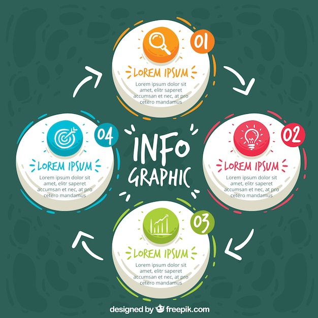 Infografisch sjabloon met handgetekende stijl