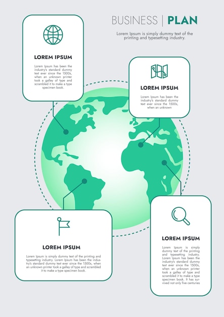 Infografisch sjabloon voor presentatie Visualisatie van bedrijfsgegevens Verwerk grafiek en stimuleer succes