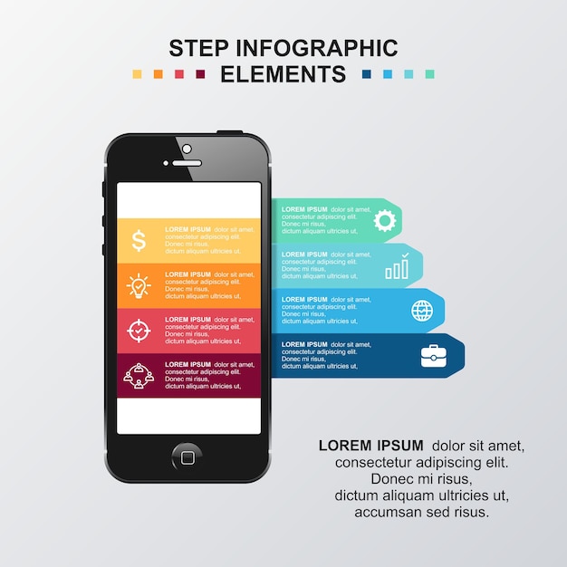 INFOGRAFISCHE ELEMENT VECTOR MET 8 STAP