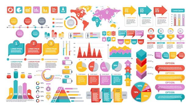 Infografische elementen in vlak ontwerp