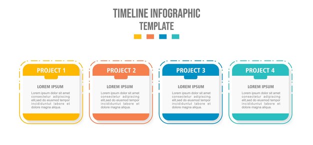 Vector infografische elementen ontwerp sjabloon bedrijfsconcept met 4 stappen of opties