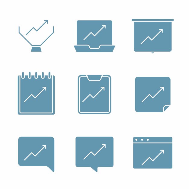 infografische media thema platte icoon collectie