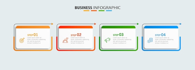 Infografische ontwerpsjabloon met iconen en 4 opties of stappen