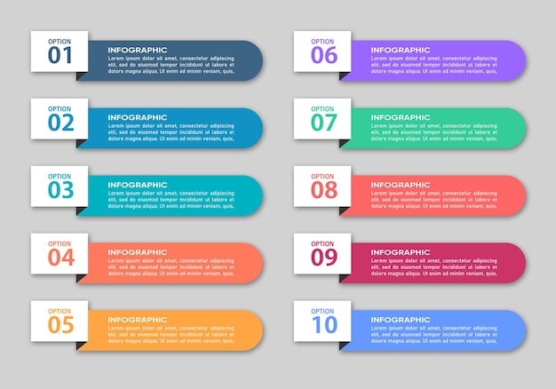 Infografische pakketstappen vectorbestand volledig bewerkbaar