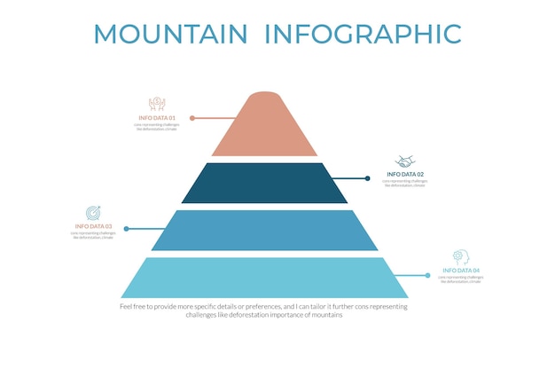 Infografische sjabloon met 4 opties of stappen Mountain Kan worden gebruikt voor workflow lay-out diagram ba