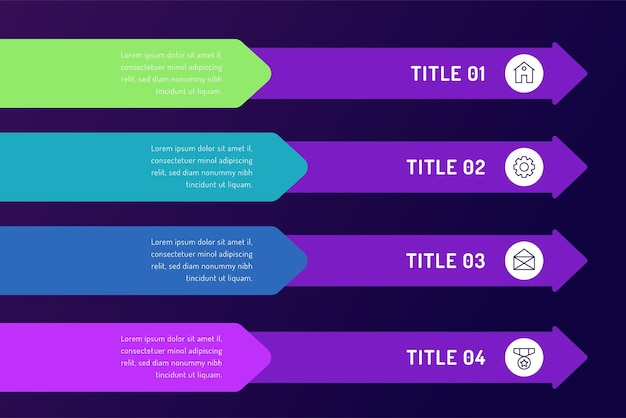 Infografische sjabloon met pijlen voor presentatie