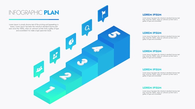 Vector infografische sjabloon voor presentatie visualisatie van bedrijfsgegevens procesdiagram en succesdrijf