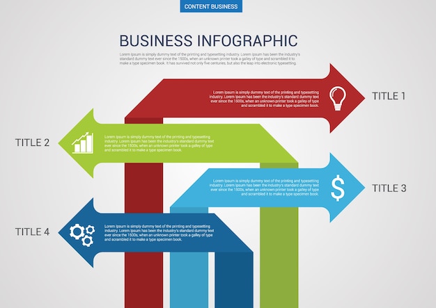 Vector infograhpic zakelijke dia dia-sjabloon met pijl-diagram.