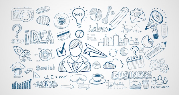 infograph set of hand drawn sketches and a lot of infographic 