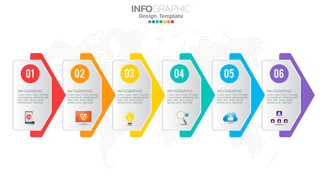 원형 차트 다이어그램, 비즈니스 그래프가있는 Infograph 단계 색상 요소.