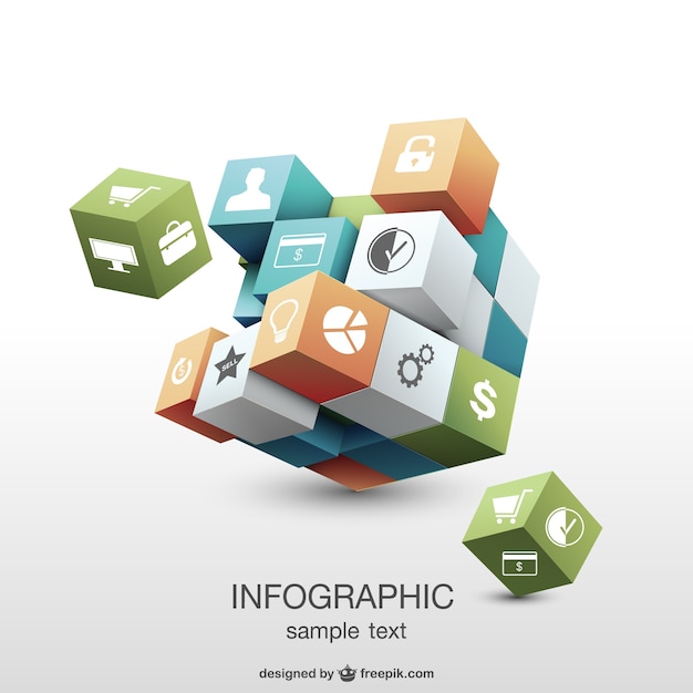 Vettore infografica disegno geometrico 3d