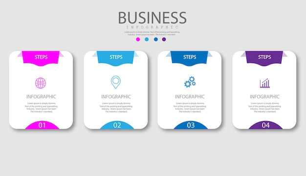 Square For Infographics. Minimalistic Chart, Diagram With 4 Steps, Parts.  Vector Design Template. Royalty Free SVG, Cliparts, Vectors, and Stock  Illustration. Image 58718167.