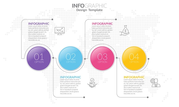 Infographic 4 steps elements for content diagram flowchart steps parts timeline workflow chart