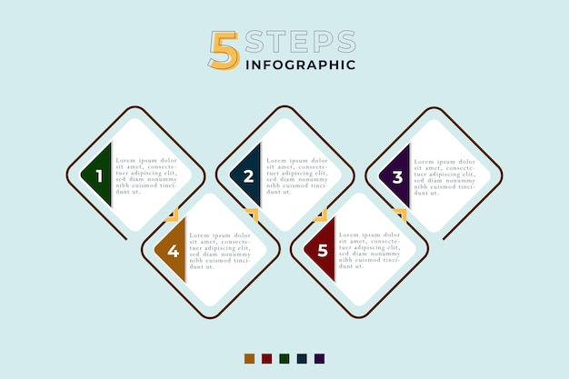 Vector infographic 5 stappen