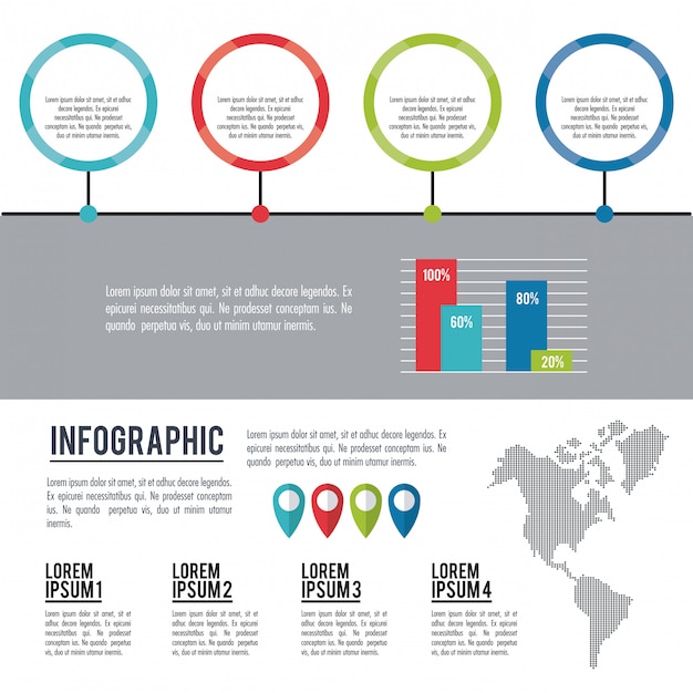 Infographic continente americano