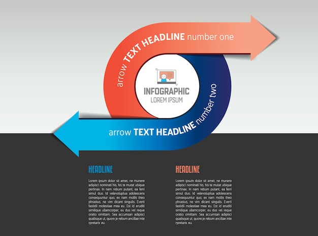 Infographic arrow circle template diagram chart with text fields