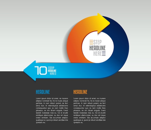 Infographic arrow circle template diagram chart with text fields