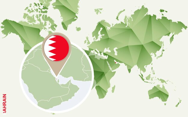 Infografica per la mappa dettagliata del bahrain con la bandiera