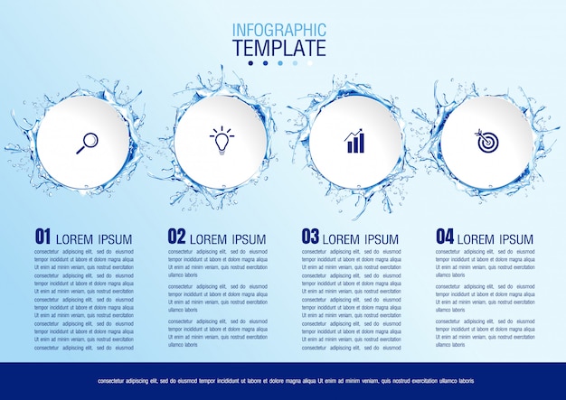 infographic bedrijfsgegevens met 4 stappen