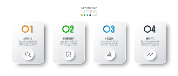 Infographic bedrijfsmalplaatje met stap of optieontwerp