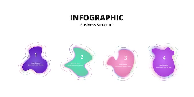 infographic bedrijfsstructuur vloeiend ontwerp, unieke, interessante kleur