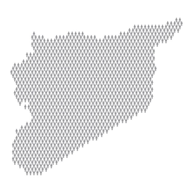 Infographic bevolkingskaart van Syrië gemaakt van mensen met stokcijfers