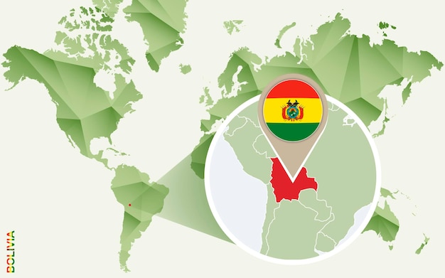 Infographic for bolivia detailed map of bolivia with flag