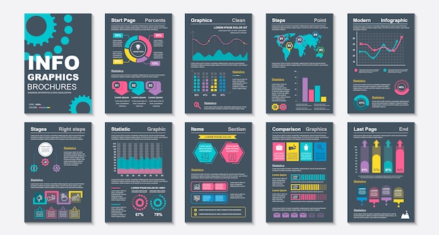 Infographic brochure data visualisatie sjabloon.