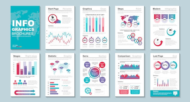 Infographic brochure data visualisatie sjabloon.