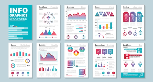 Infographic brochure data visualisatie sjabloon.