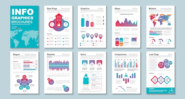 Infographic brochure data visualization   template.