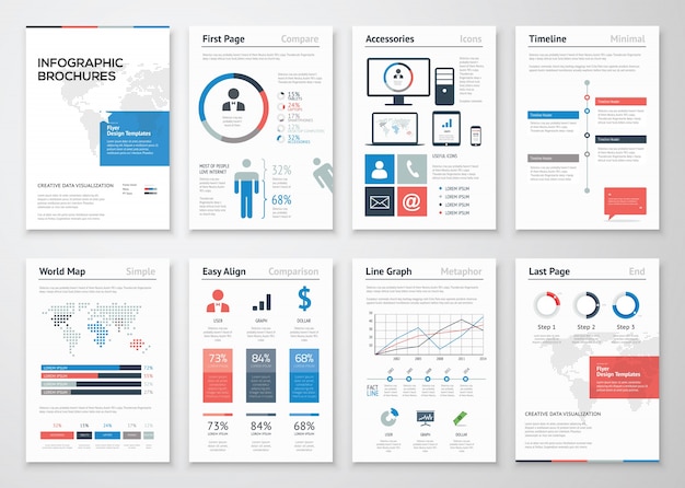 Vector infographic brochure vector elements collection for business