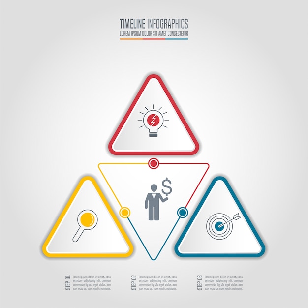 Infographic business concept with 3 options.