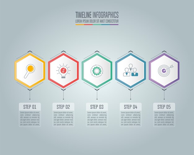 5つのオプションを持つインフォグラフィックなビジネスコンセプト。