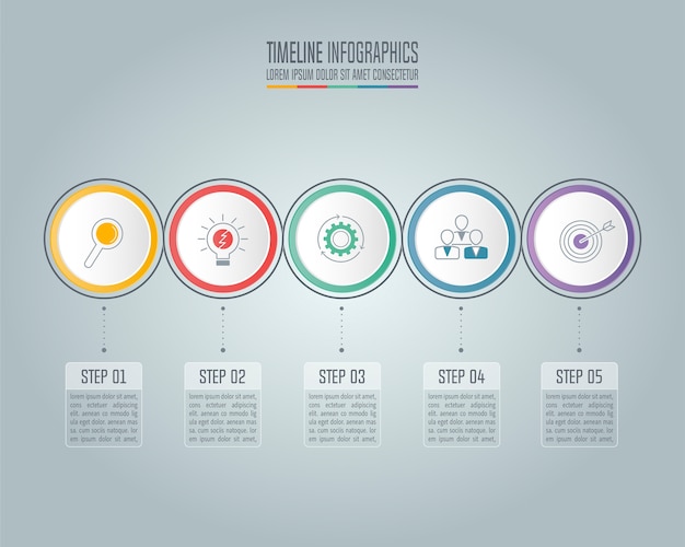 Infographic business concept with 5 options