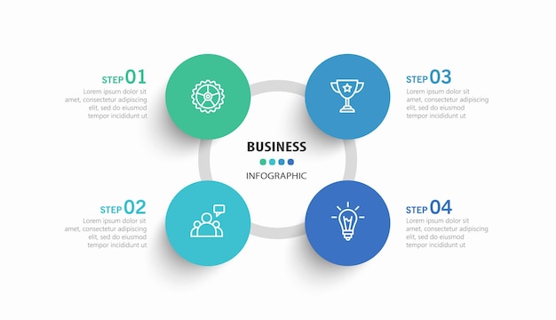 infographic business design vector template with 4 options steps or processes