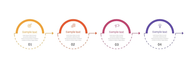 Vector infographic business design vector template with 4 options steps or processes