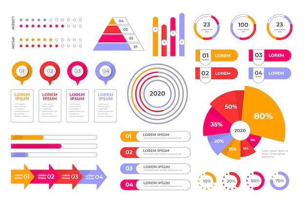 벡터 infographic 비즈니스 요소 컬렉션