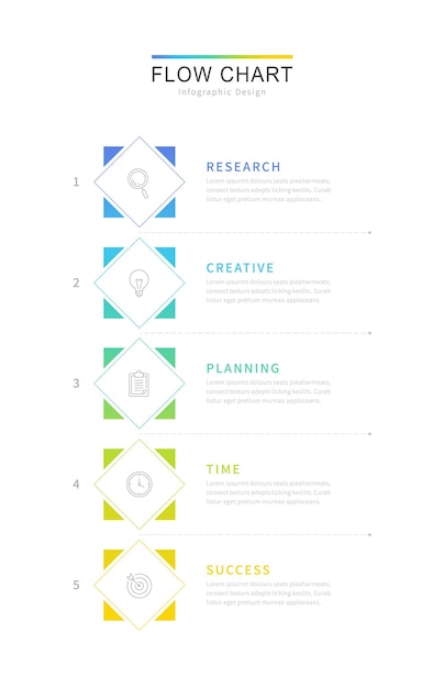 Vector infographic business flow chart