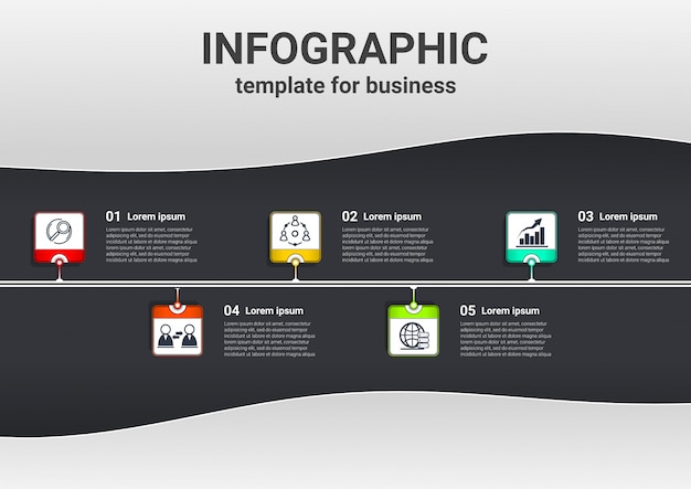 Modello di marketing aziendale infografica